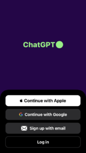 ChatGPTiPhone用アプリトップ画面